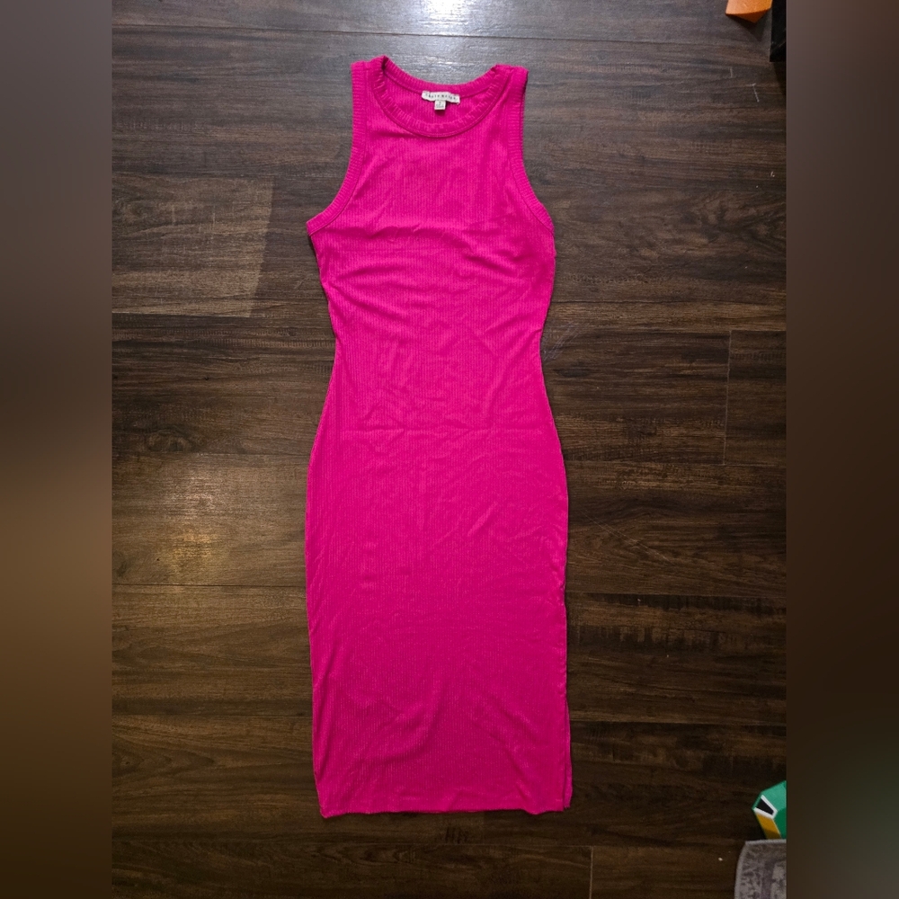 Haute Monde Vibrant Pink Midi Dress
